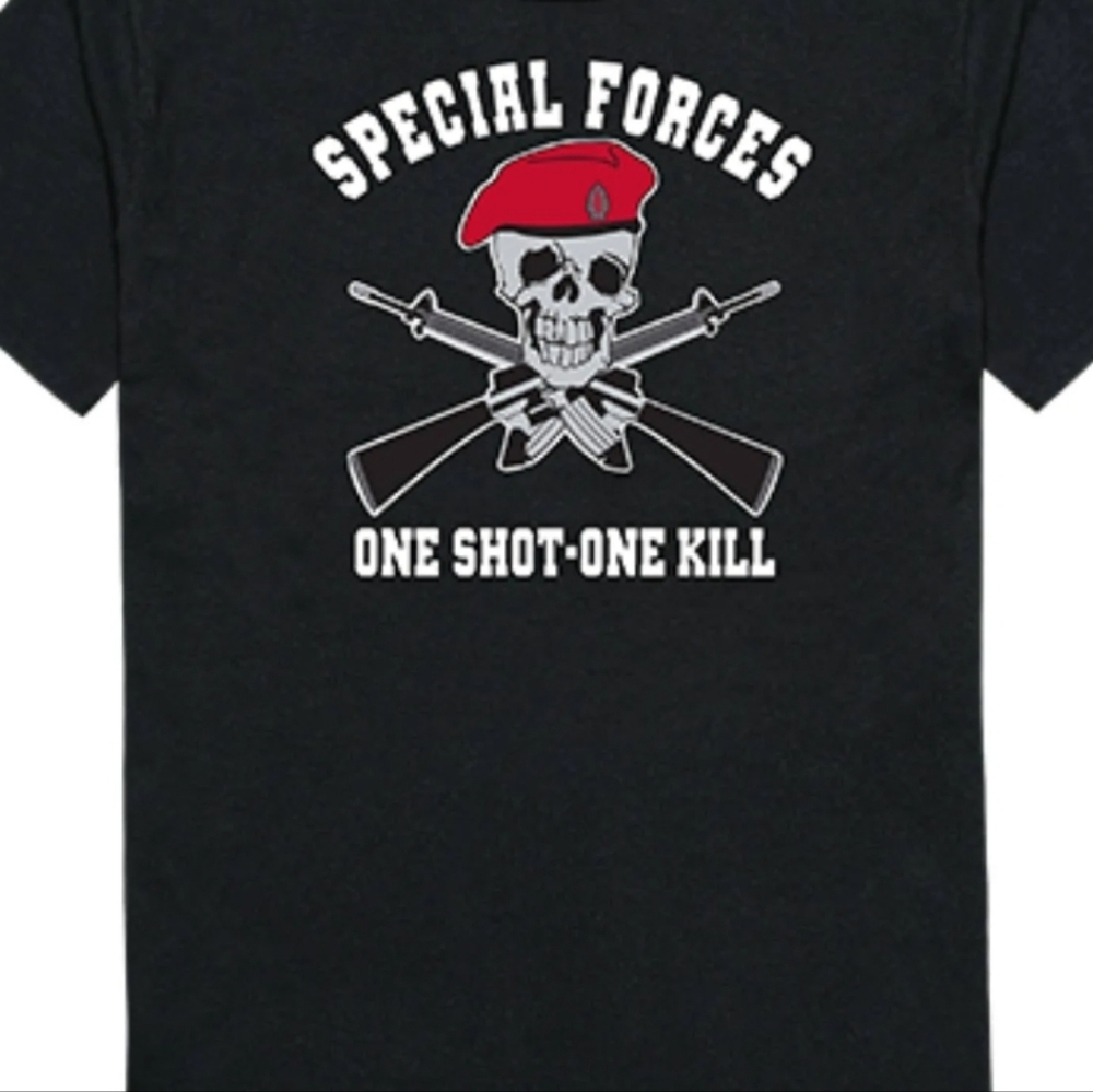 Special Forces-One Shot One Kill V-Neck T-Shirt Size XL